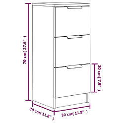 vidaXL Buffets 2 pcs chêne marron 30x30x70 cm Bois d'ingénierie pas cher