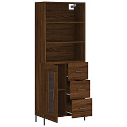 Avis vidaXL Buffet haut Chêne marron 69,5x34x180 cm Bois d'ingénierie