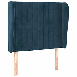 Maison Chic Tête de lit scandinave avec oreilles,meuble de chambre Bleu foncé 93x23x118/128 cm Velours -MN42901