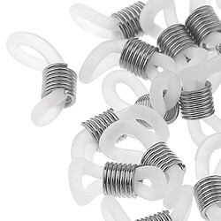 Acheter 50pcs caoutchouc fin de connecteurs de connecteurs de retenue de support pour chaîne de lunettes argent