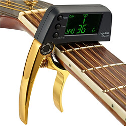 Wewoo Tuner de guitare or pour guitare, Loftstyle Chromatic Clip-on avec affichage LCD rotatif de la lumière à une main Capo Guitar Clip de professionnel