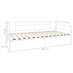 vidaXL Cadre de lit de jour sans matelas blanc métal 90x200 cm pas cher