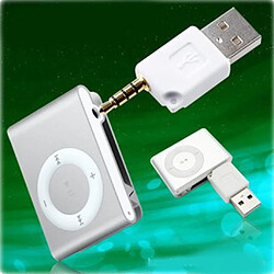 Adaptateur usb 2,0 à 3,5 mm pour Apple iPod Shuffle 1er 2ème génération noir pas cher