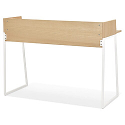 Acheter Alterego Bureau droit design 'SALMON' en bois finition naturelle et métal blanc