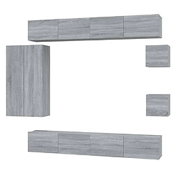 vidaXL Ensemble de meubles TV 8 pcs Sonoma gris Bois d'ingénierie