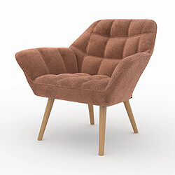 Avis Rendez Vous Deco Fauteuil Simba en tissu rouge ancien