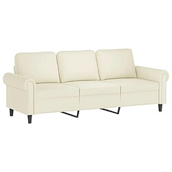 Maison Chic Ensemble de canapés 3 pcs avec coussins, Canapé droit Sofa pour Salon Crème Velours -GKD816458 pas cher