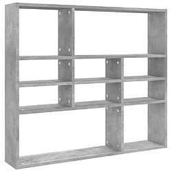 vidaXL Étagère murale Gris béton 90x16x78 cm Bois d’ingénierie