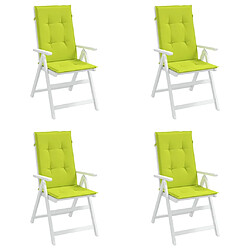 Avis vidaXL Coussins de chaise de jardin à dossier haut lot de 4 vert vif