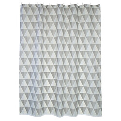 MSV Rideau de douche Polyester NAROK 180X200cm QUALITÉ PREMIUM Gris & Blanc - Anneaux inclus