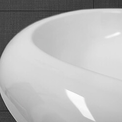 Ecd Germany Lavabo à poser céramique vasque ovale salle de bain design moderne 630 x 420 cm pas cher