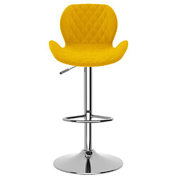 Avis vidaXL Tabourets de bar lot de 2 jaune moutarde velours