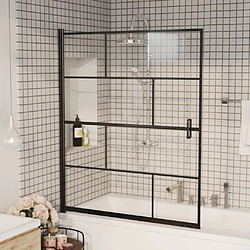 vidaXL Cabine de douche ESG 116x140 cm Noir