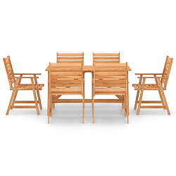 Avis Maison Chic Salon de jardin de salle à manger 7 pcs,Table et Chaises d'extérieur,Mobilier de jardin Bois d'acacia solide -MN13883