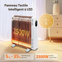 Aigostar Radiateur à Bain d'huile 2500W,13 Eléments.Chauffage Electrique,3 Modes, Minuterie 24h,Protection Contre la Surchauffe.Économie d’énergie.Télécommande -Snug