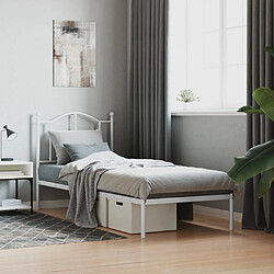 Maison Chic Lit adulte - Cadre de lit métal avec tête de lit,Structure du lit Contemporain pour chambre blanc 90x190 cm -MN20273