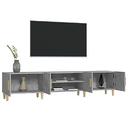 Maison Chic Meuble TV scandinave - Banc TV pour salon gris béton 180x31,5x40 cm bois d'ingénierie -MN68898 pas cher