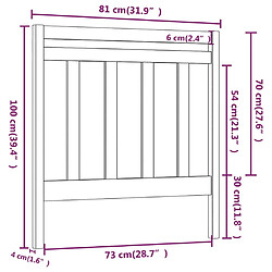 Acheter vidaXL Tête de lit Gris 81x4x100 cm Bois massif de pin