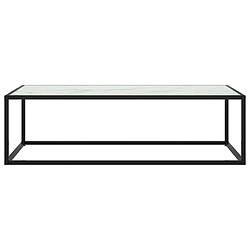 Maison Chic Table basse,Table Console Table d'appoint, Table pour salon Noir avec verre marbre blanc 120x50x35 cm -MN77202