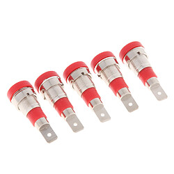 Acheter 5pcs 4mm banane sécurité montage sur panneau douille de borne 30V-60V 24A rouge