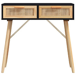 Acheter Maison Chic Table console | Meuble d'entrée | Table d'appoint Noir 80x30x75 cm Bois massif pin /rotin naturel -GKD62942