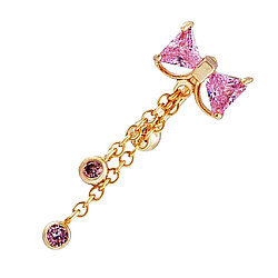 14G papillon breloques nombril barre anneau nombril piercing bijoux rose rouge