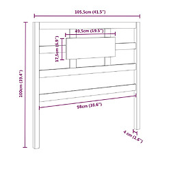 vidaXL Tête de lit Marron miel 105,5x4x100 cm Bois massif de pin pas cher