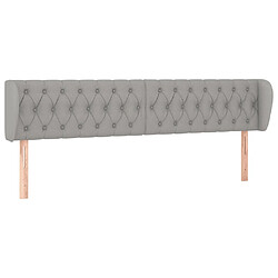 Maison Chic Tête de lit scandinave avec oreilles,meuble de chambre Gris clair 203x23x78/88 cm Tissu -MN56870