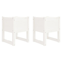 vidaXL Jardinières 2 pcs Blanc 40x40x52,5 cm Bois massif de pin