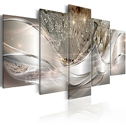 Artgeist Tableau - Sparkling Dandelions (5 Parts) Beige Wide [100x50]