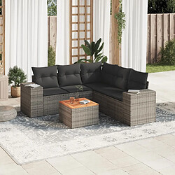 Maison Chic Salon de jardin 6 pcs avec coussins | Ensemble de Table et chaises | Mobilier d'Extérieur gris résine tressée -GKD83989