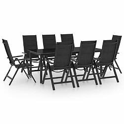 Salle à manger de jardin 9 pcs,Table et chaise à dîner Aluminium Anthracite -MN22674