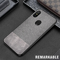 Wewoo Coque Rigide Housse de protection en tissu PU épissage antichoc pour Xiaomi Redmi 6 Pro Gris