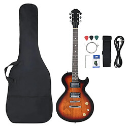 vidaXL Guitare électrique pour débutants et sac marron et noir 4/4 39"