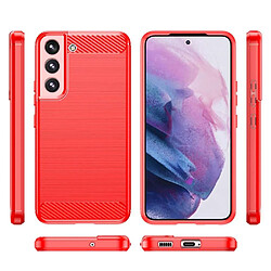 Htdmobiles Coque pour Samsung Galaxy S23 Plus 5G - housse etui silicone gel carbone + verre trempe - ROUGE