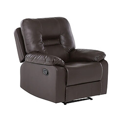 Beliani Fauteuil Cuir PU Marron BERGEN