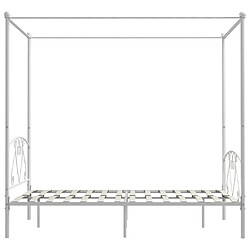 Avis vidaXL Cadre de lit sans matelas avec baldaquin blanc 140x200 cm métal