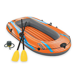 Bateau Gonflable pour 1 Adulte et 1 Enfant Bestway Kondor Elite 2000 Raft 196x106x31 cm avec 2 Rames et Gonfleur à Pied Inclus