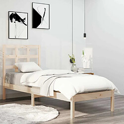 Maison Chic Lit Moderne Chambre - Cadre/structure de lit pour adulte bois massif 90x190 cm simple -MN99839