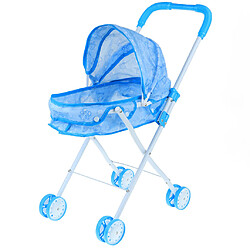 Mini-poussette pliable pour poussette de chariot pour poussette faisant semblant de jouer des jouets bleus