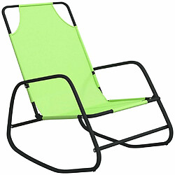 Avis Maison Chic Lot de 2 Chaises longues à bascule | Bain de soleil Relax | Transat Vert Acier et textilène -GKD25024