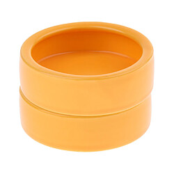 2pieces reptiles mangeoire en céramique bol alimentaire anti-évacuation plat pour lézard gecko orange rond m pas cher