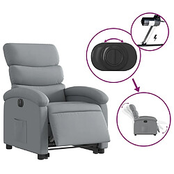 Acheter vidaXL Fauteuil inclinable électrique gris clair tissu