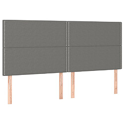 Avis vidaXL Tête de lit à LED Gris foncé 160x5x118/128 cm Tissu