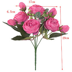 Lot de 2 Bouquets de Fleurs Artificielles Pivoine Plantes Décoratives En Soie