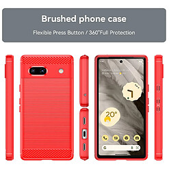 Htdmobiles Coque pour Google Pixel 7a 5G - housse etui silicone gel carbone + film ecran - ROUGE