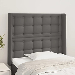 vidaXL Tête de lit avec oreilles Gris 83x16x118/128 cm Similicuir