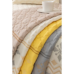 LUUCOZK Housse de siège de canapé antidérapante Protecteur de coussin de canapé -FQ-Blanc Beige-110x110CM