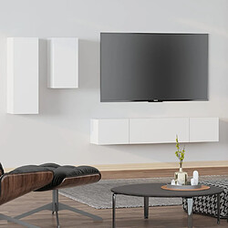 vidaXL Ensemble de meubles TV 4 pcs Blanc Bois d'ingénierie