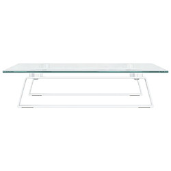 Acheter vidaXL Support de moniteur blanc 40x35x8 cm verre trempé et métal